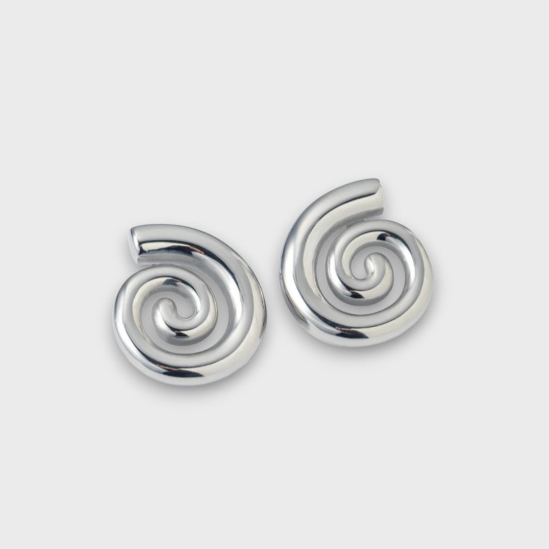 Boucles d'oreilles spirales modernes