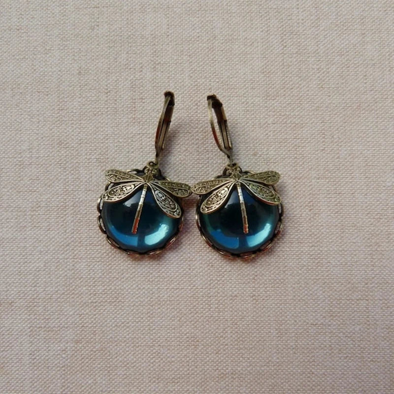 Boucles d'Oreilles Libellule Vintage