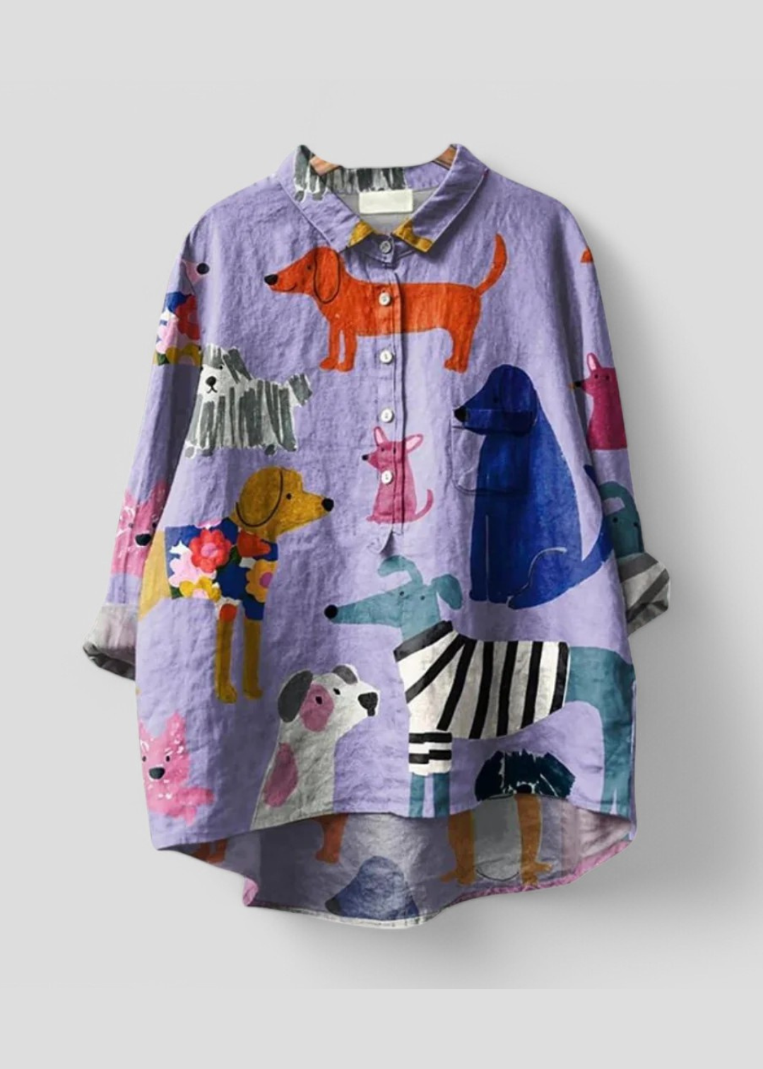 Lura™ | Chemise Féminine Exclusive à Motif Chien