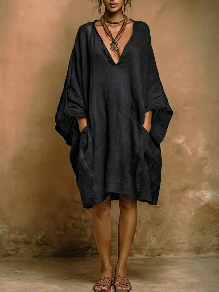 Fiorella - Robe Souple en Lin et Coton au Style Naturel