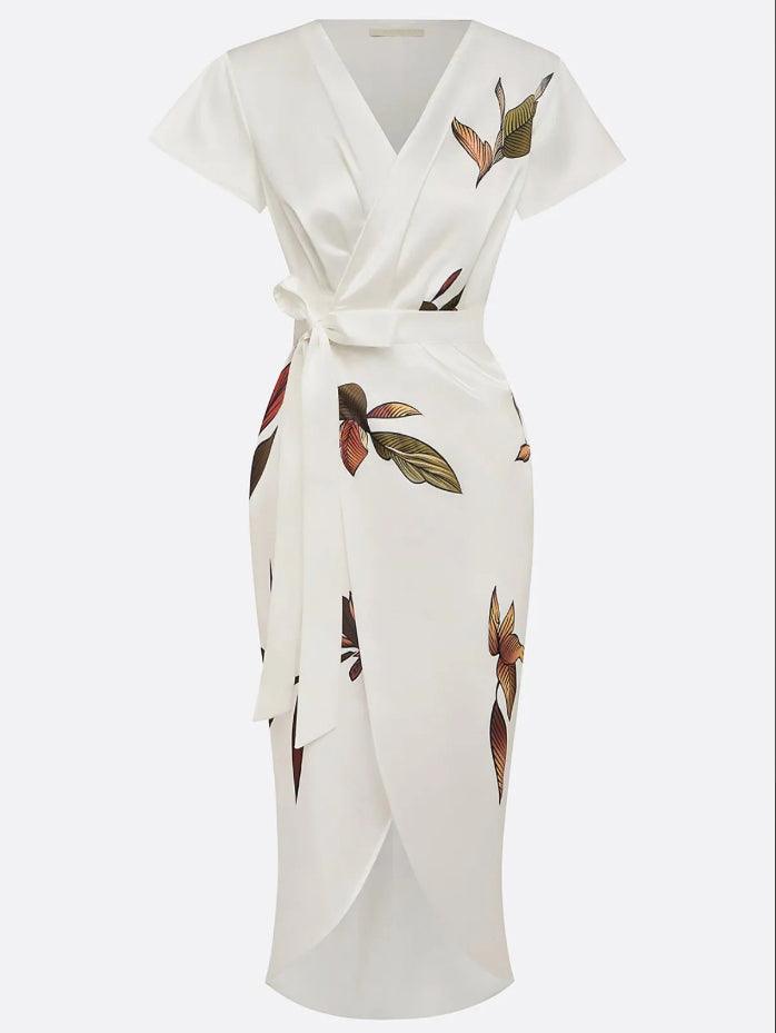 Magnolia | Robe Croisée Fleurie et Élégante