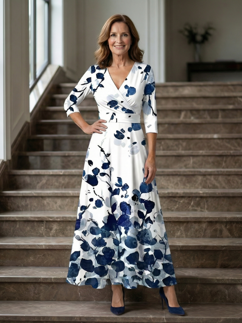 Joanna | Robe Midi à Décolleté Croisé