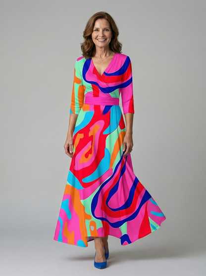 Joanna | Robe Midi à Décolleté Croisé