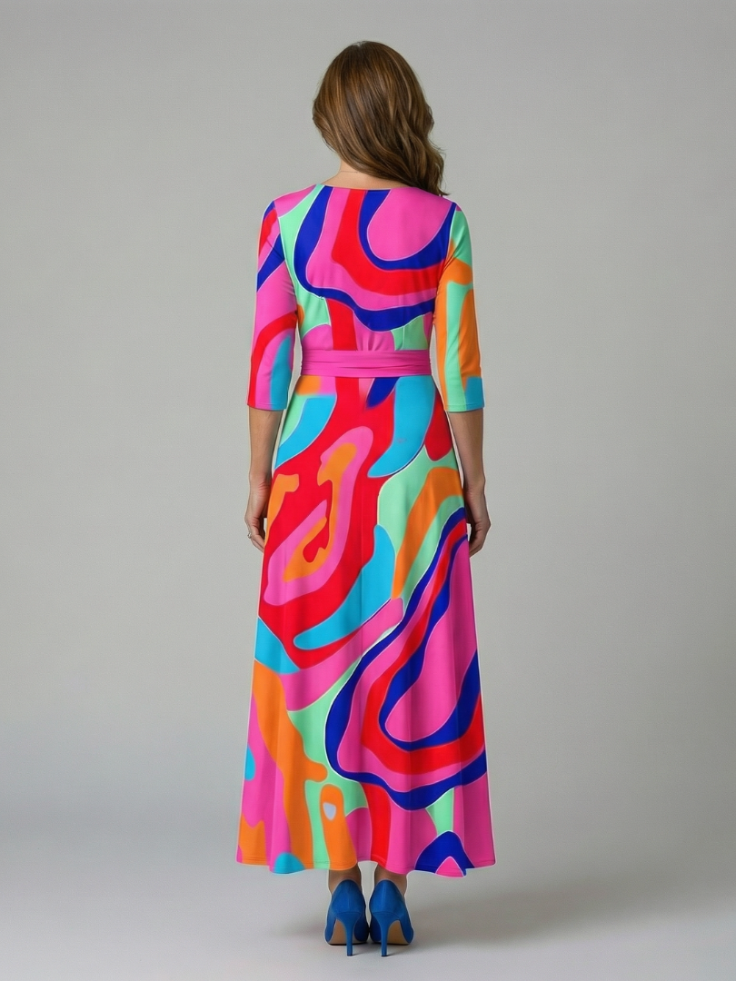 Joanna | Robe Midi à Décolleté Croisé