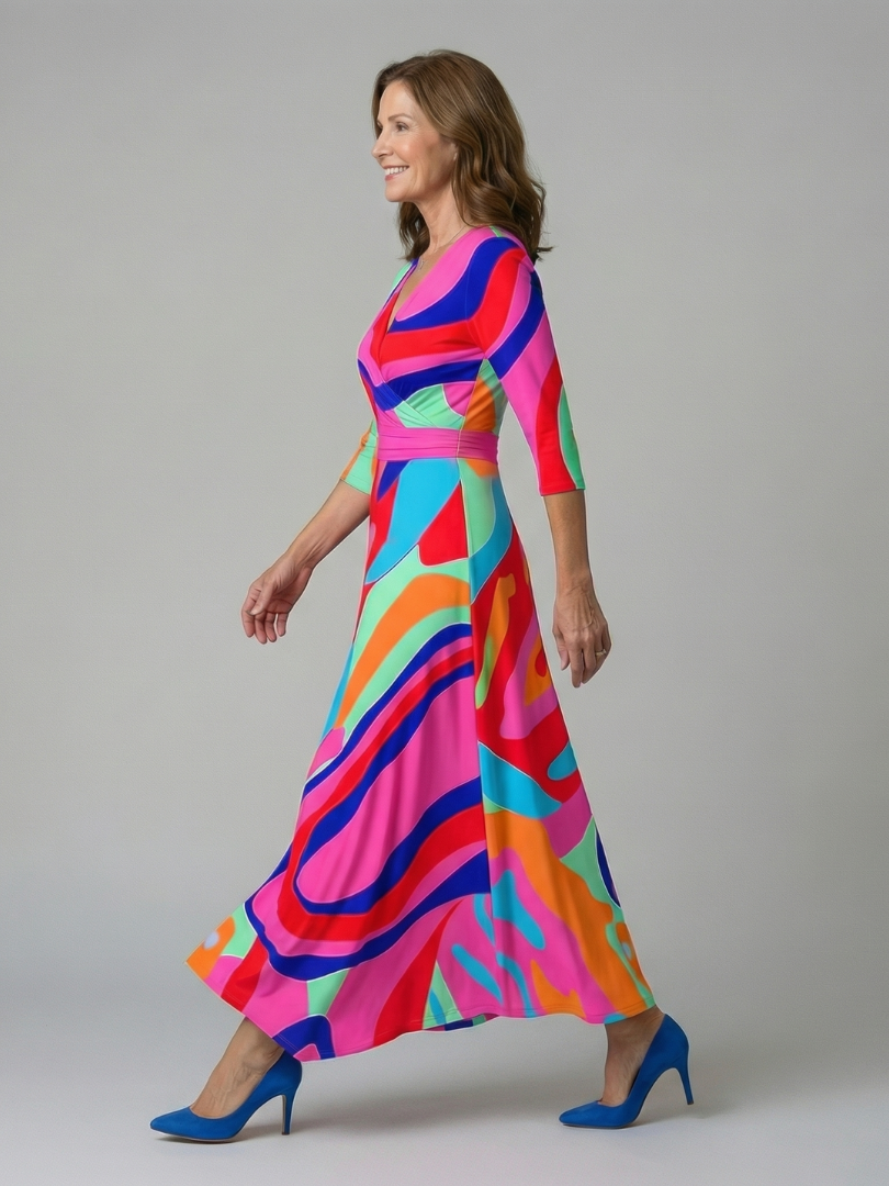 Joanna | Robe Midi à Décolleté Croisé