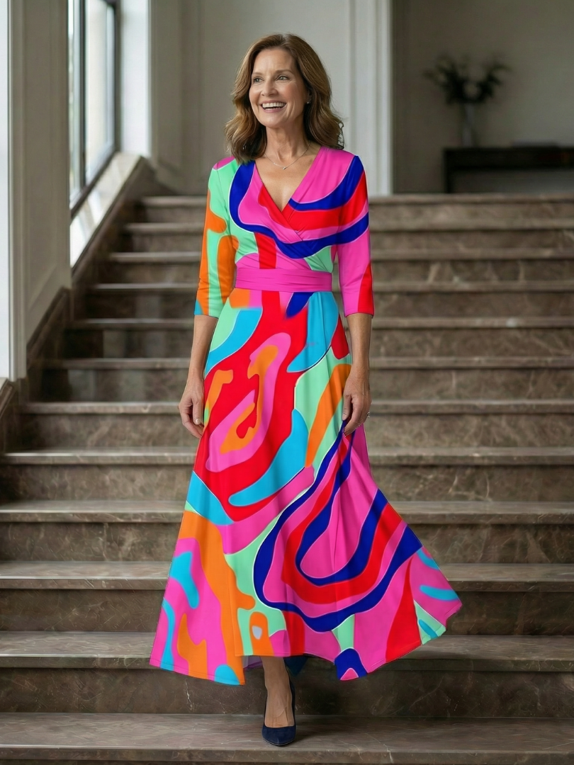 Joanna | Robe Midi à Décolleté Croisé