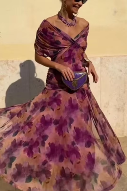 Luisa | Robe Longue Élégante Col en V