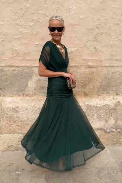 Luisa | Robe Longue Élégante Col en V