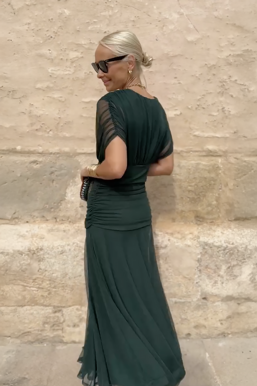 Luisa | Robe Longue Élégante Col en V