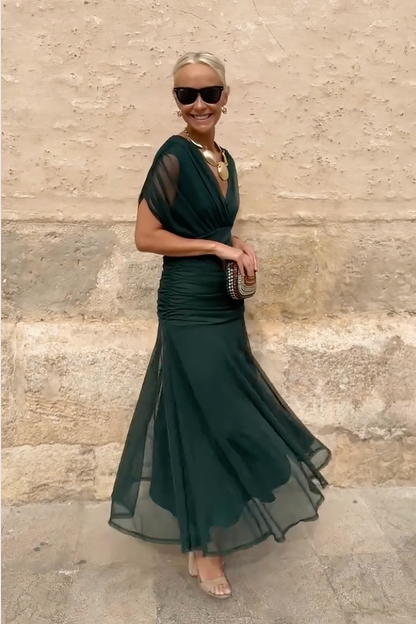 Luisa | Robe Longue Élégante Col en V