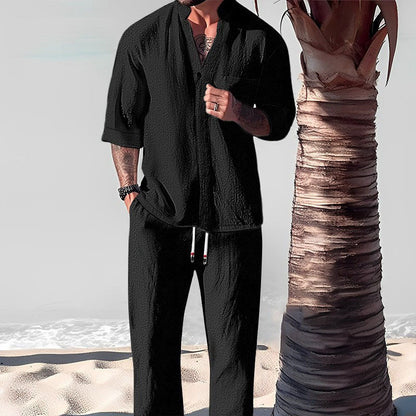 ENZO | CAMICIA A COLLETTO APERTO CON ELEGANZA RILASSATA