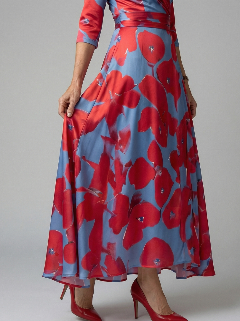 Joanna | Robe Midi à Décolleté Croisé