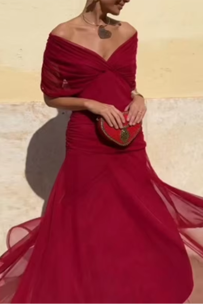 Luisa | Robe Longue Élégante Col en V