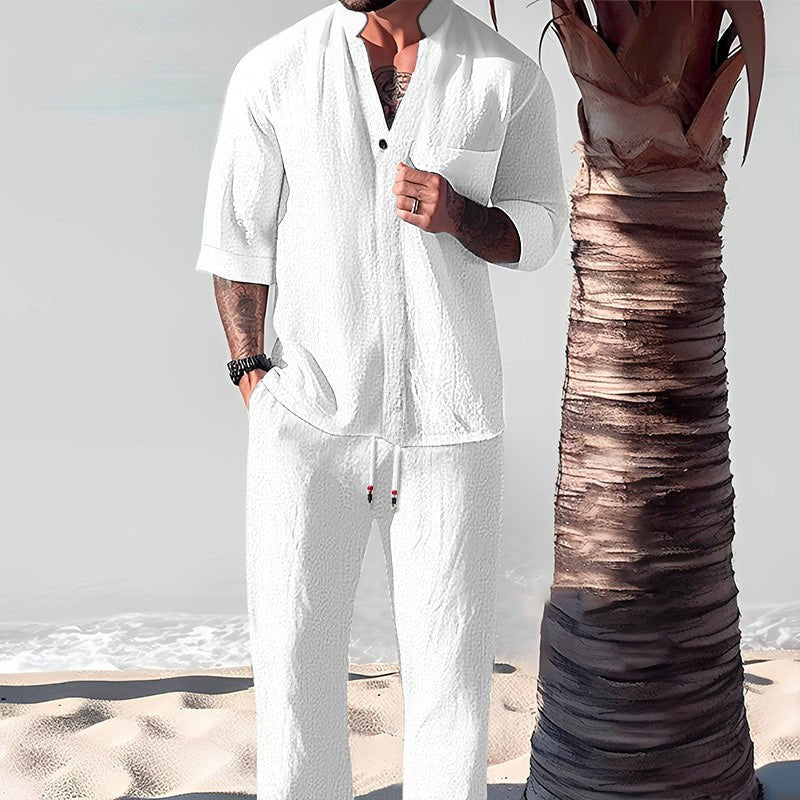 ENZO | CAMICIA A COLLETTO APERTO CON ELEGANZA RILASSATA