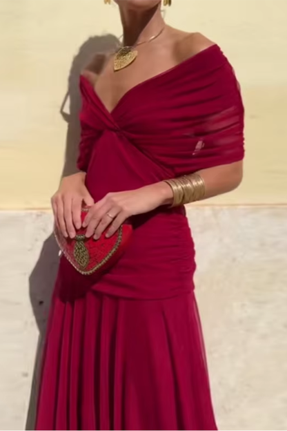 Luisa | Robe Longue Élégante Col en V