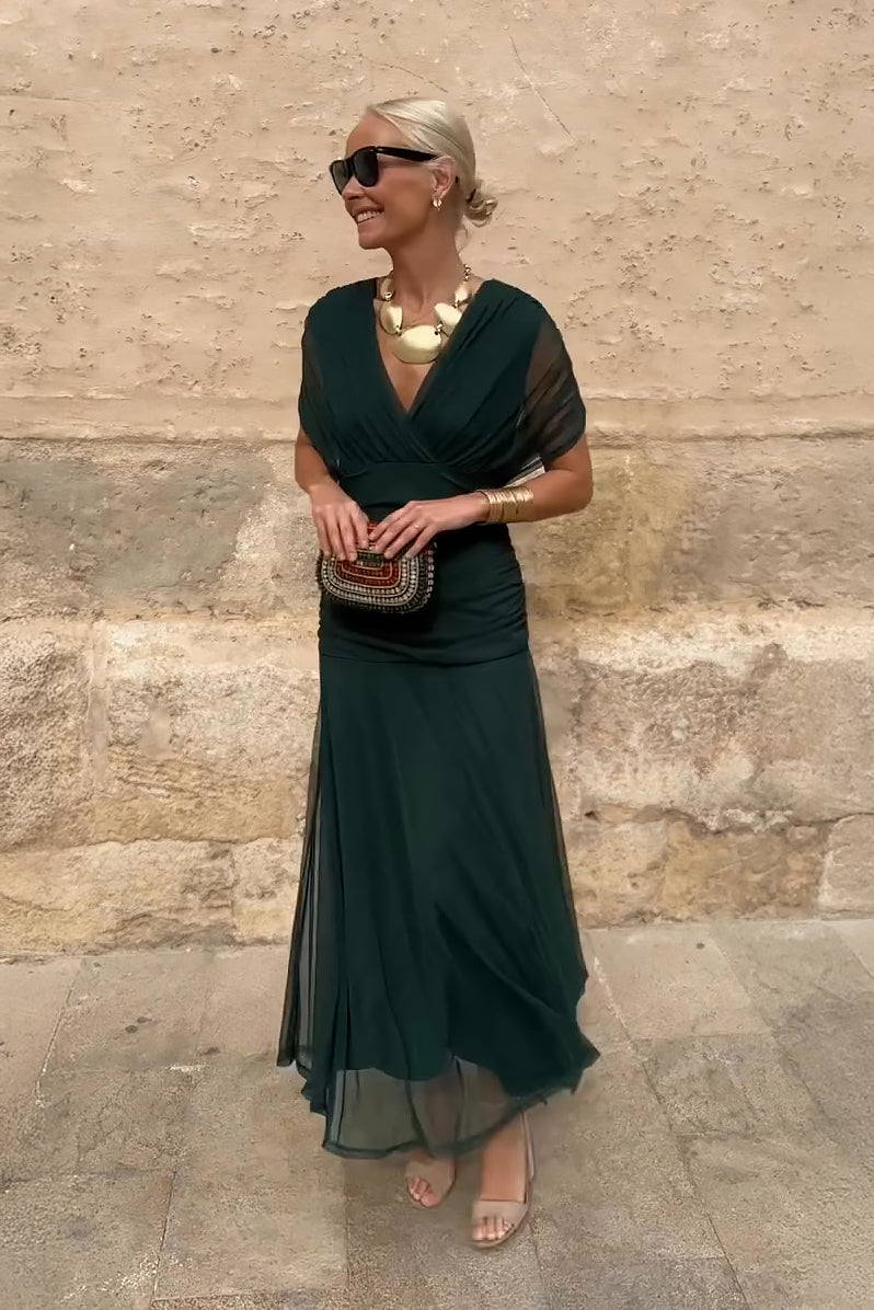 Luisa | Robe Longue Élégante Col en V