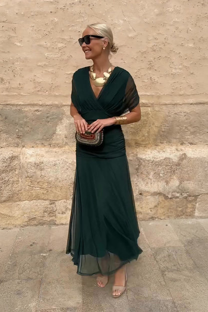 Luisa | Robe Longue Élégante Col en V