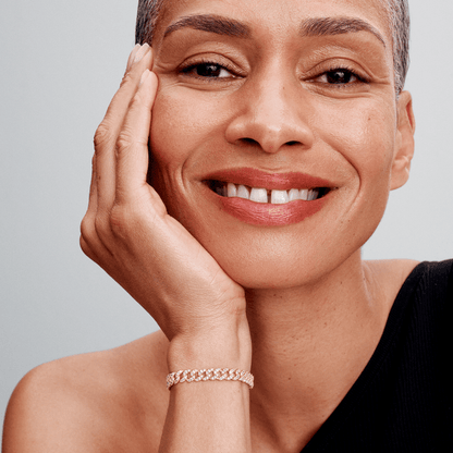 Bracelet Cubain en Or Rose 18k