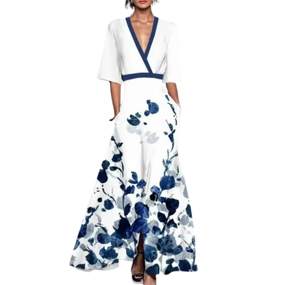 Noelle | Robe Fleurie de Printemps Col en V