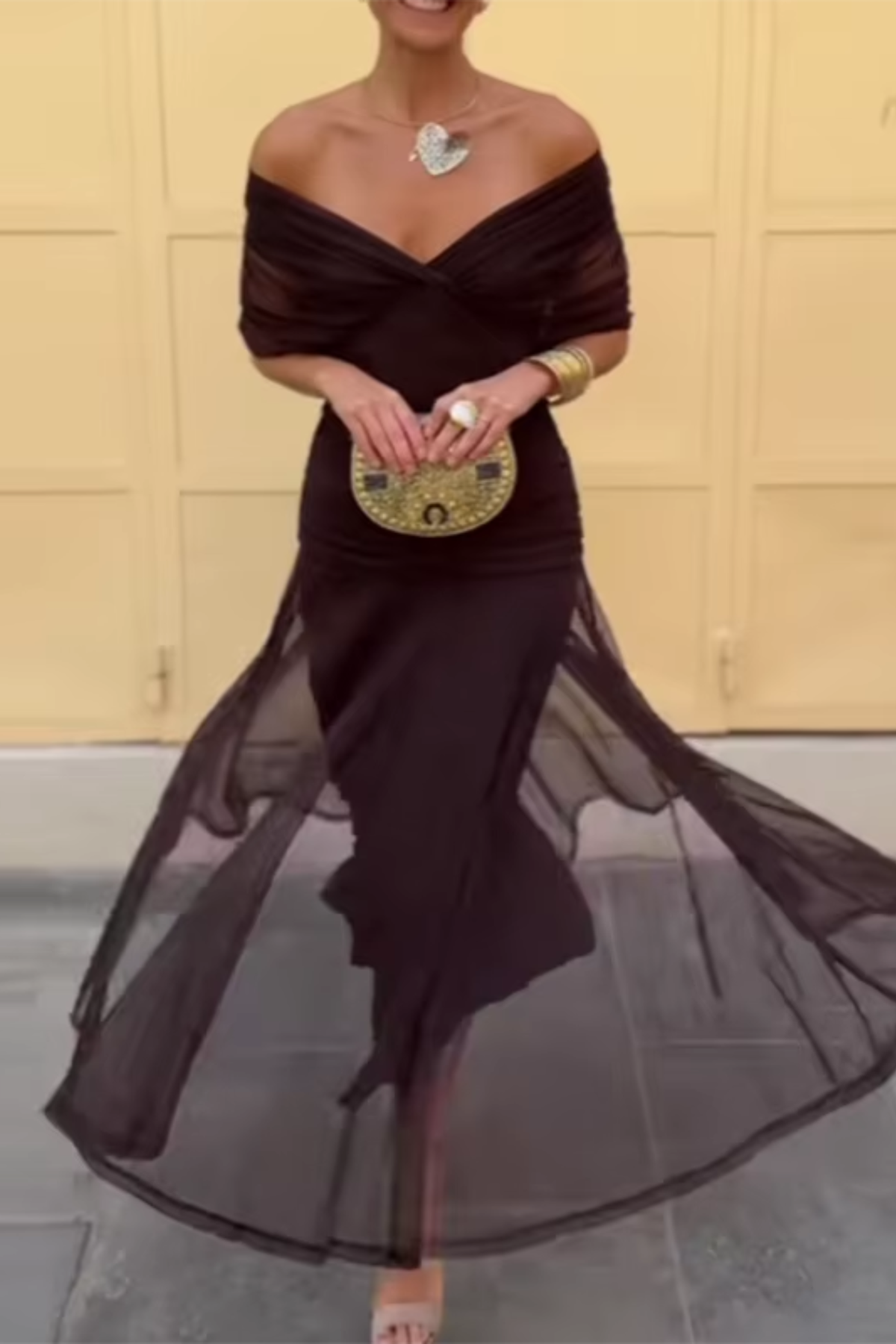 Luisa | Robe Longue Élégante Col en V
