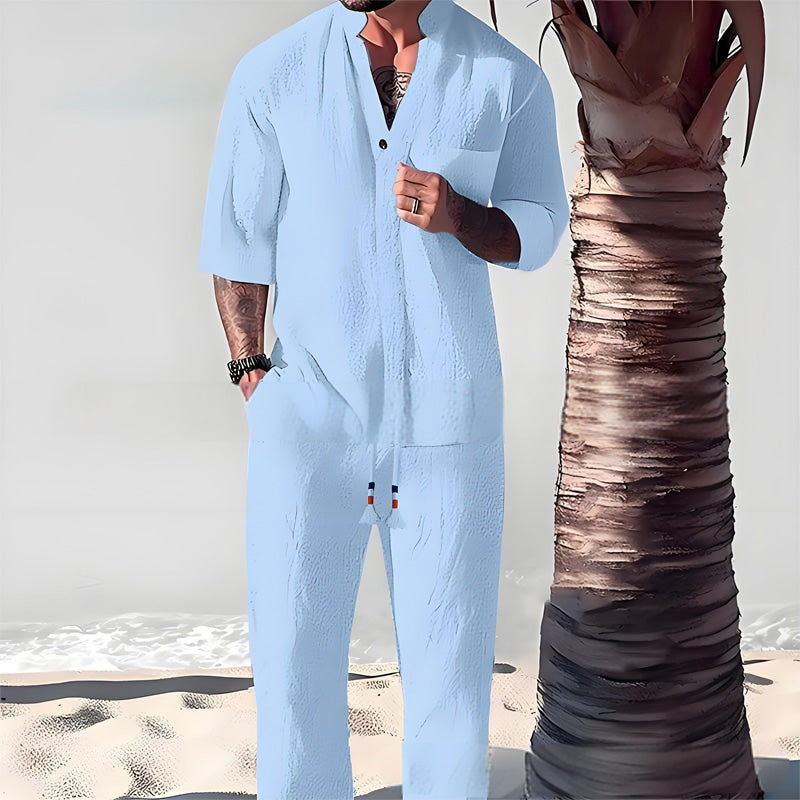 ENZO | CAMICIA A COLLETTO APERTO CON ELEGANZA RILASSATA