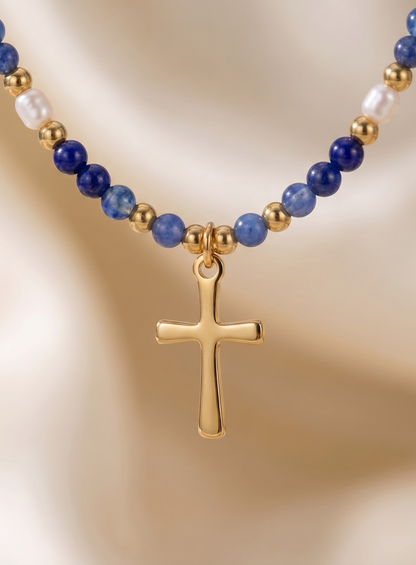 Collier Croix Coloré