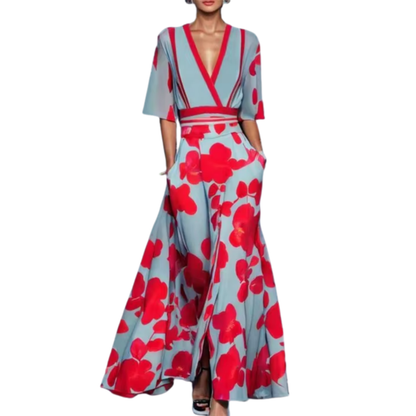Noelle | Robe Fleurie de Printemps Col en V