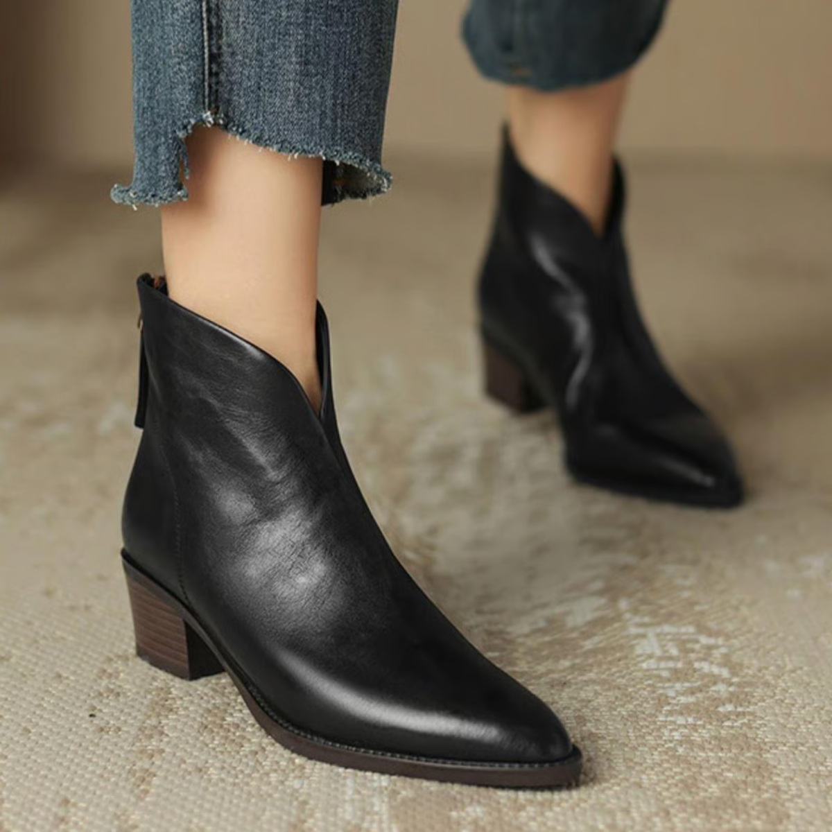 Lorène™ | Bottines de Luxe avec Talon Élégant