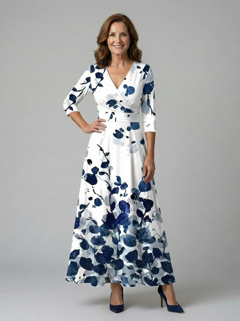 Joanna | Robe Midi à Décolleté Croisé