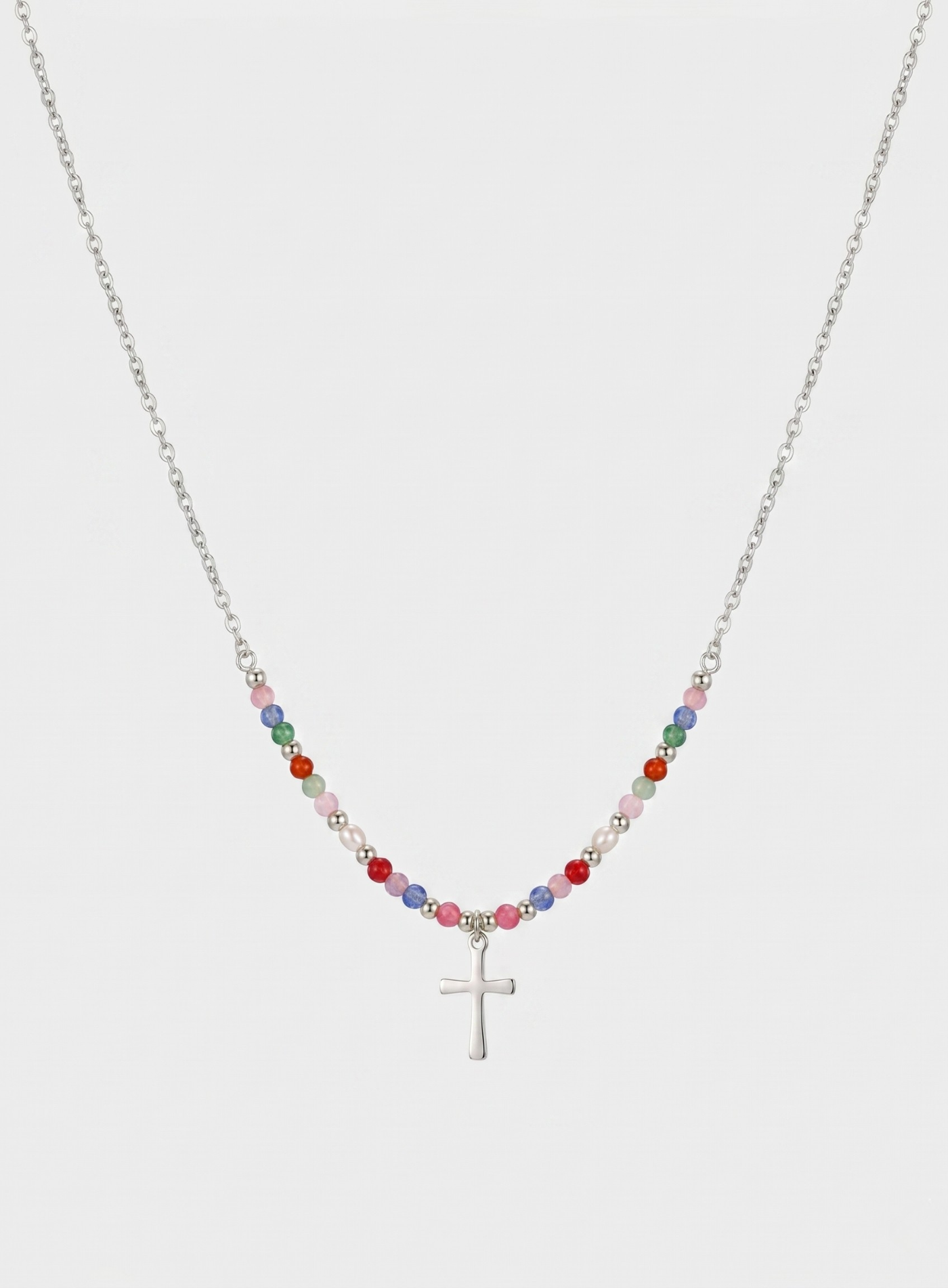 Collier Croix Coloré
