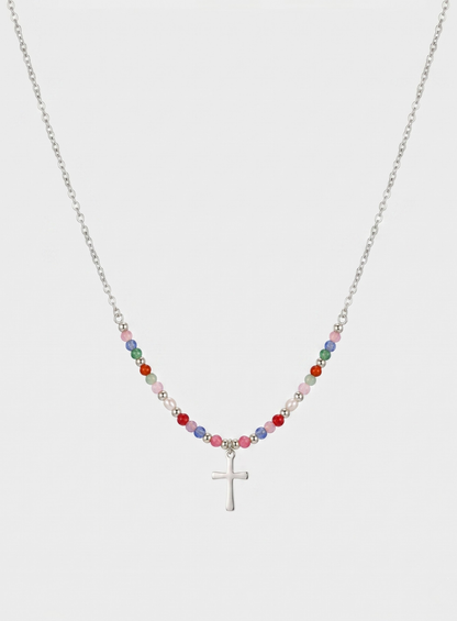 Collier Croix Coloré