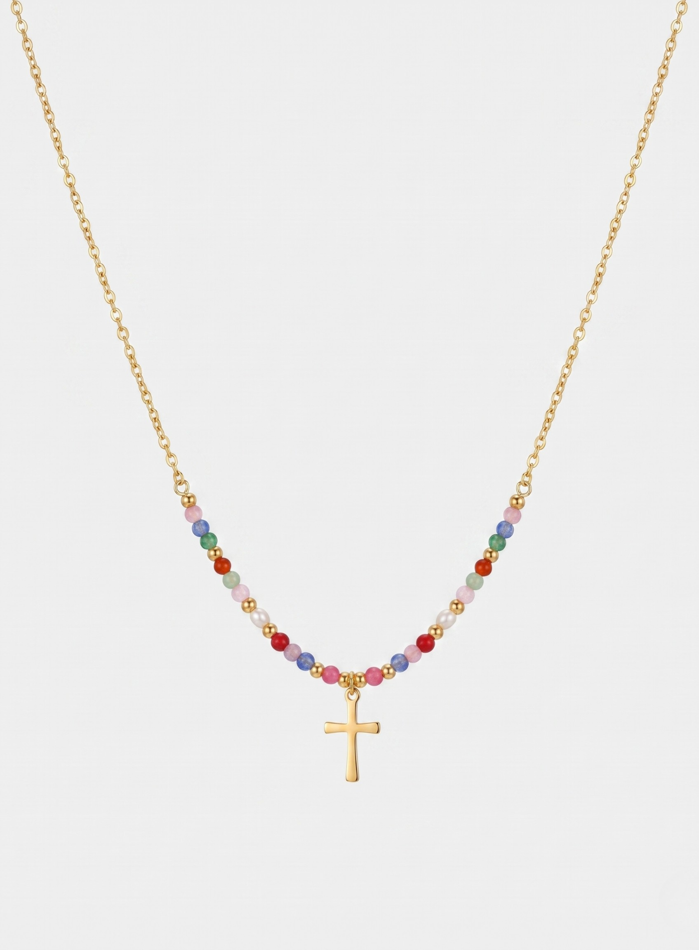 Collier Croix Coloré