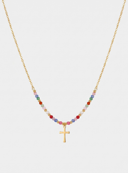 Collier Croix Coloré