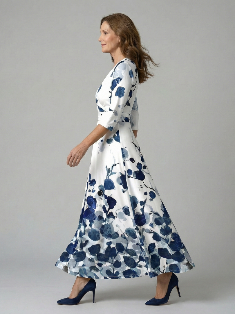 Joanna | Robe Midi à Décolleté Croisé