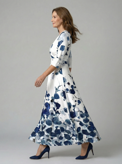Joanna | Robe Midi à Décolleté Croisé