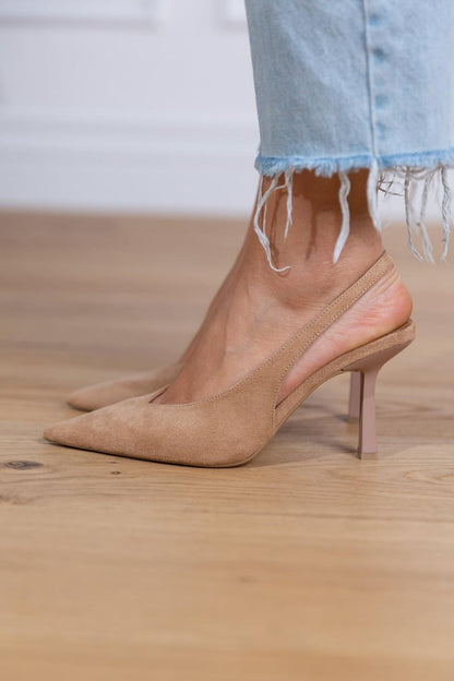 Julie™ | Escarpins slingback nude élégants