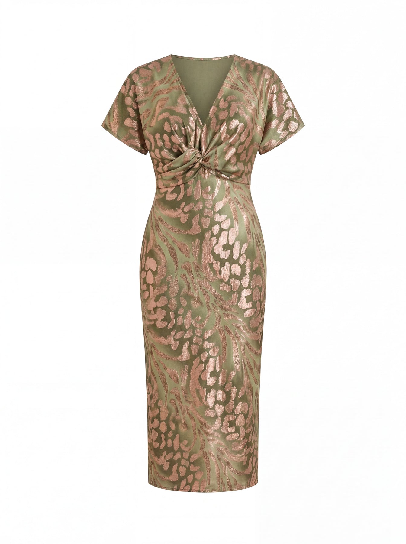 Vestido Calandra | Robe Midi Élégante Cuivrée
