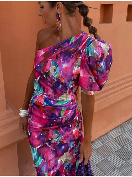 Flaviana™ | Élégance Robe asymétrique à une épaule