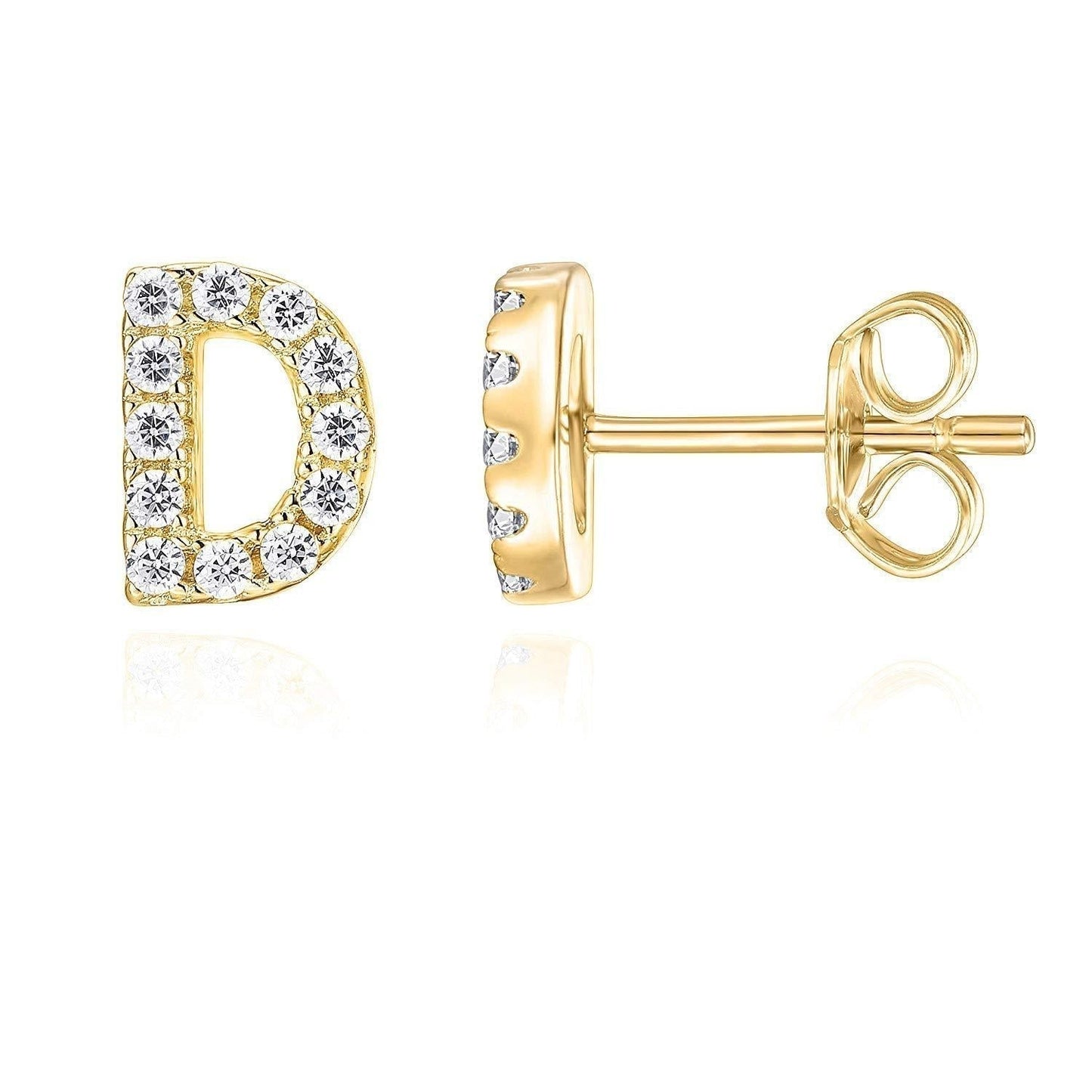 Boucles d'Oreilles Lettre en Or 18k