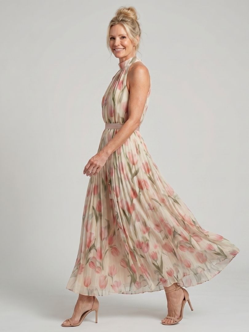 Kinga | Robe Midi Halter Florale