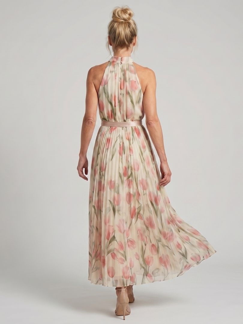 Kinga | Robe Midi Halter Florale