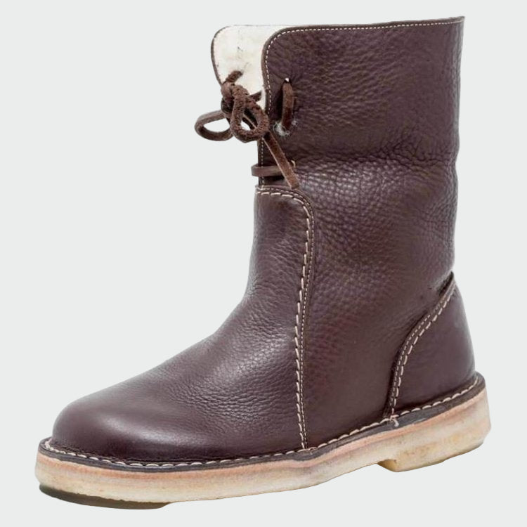 Scarpe da uomo in pelle impermeabili con rivestimento in lana