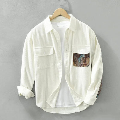 ORESTE | CAMICIA COMODA CON DISEGNO PATCHWORK