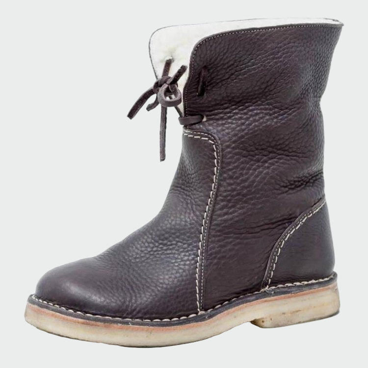 Scarpe da uomo in pelle impermeabili con rivestimento in lana