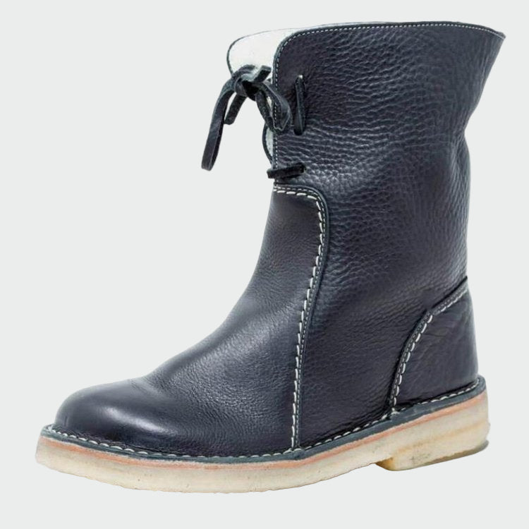 Scarpe da uomo in pelle impermeabili con rivestimento in lana