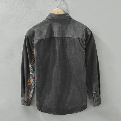 ORESTE | CAMICIA COMODA CON DISEGNO PATCHWORK