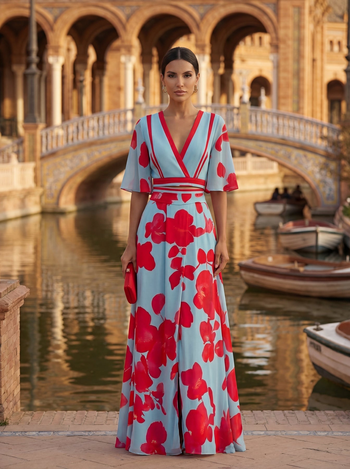 Noelle | Robe Fleurie de Printemps Col en V