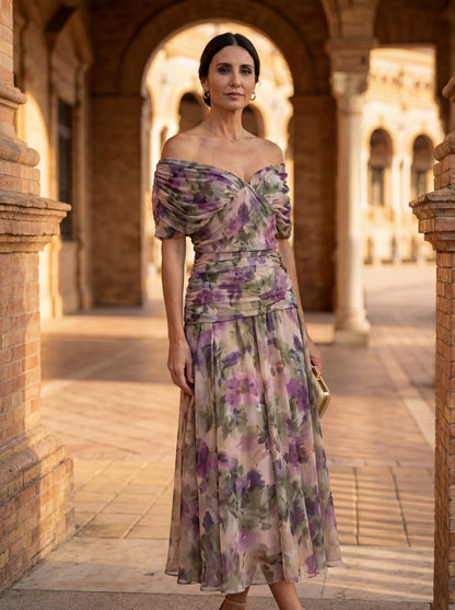 Luisa | Robe Longue Élégante Col en V