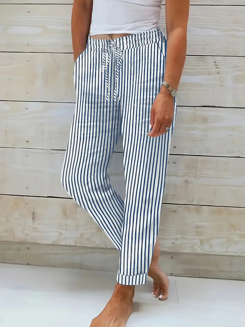 Faye™ | Pantalon rayé léger