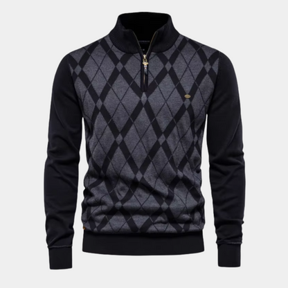 ROSSI ROMA™ | MAGLIONE DA UOMO CON MEZZA CERNIERA